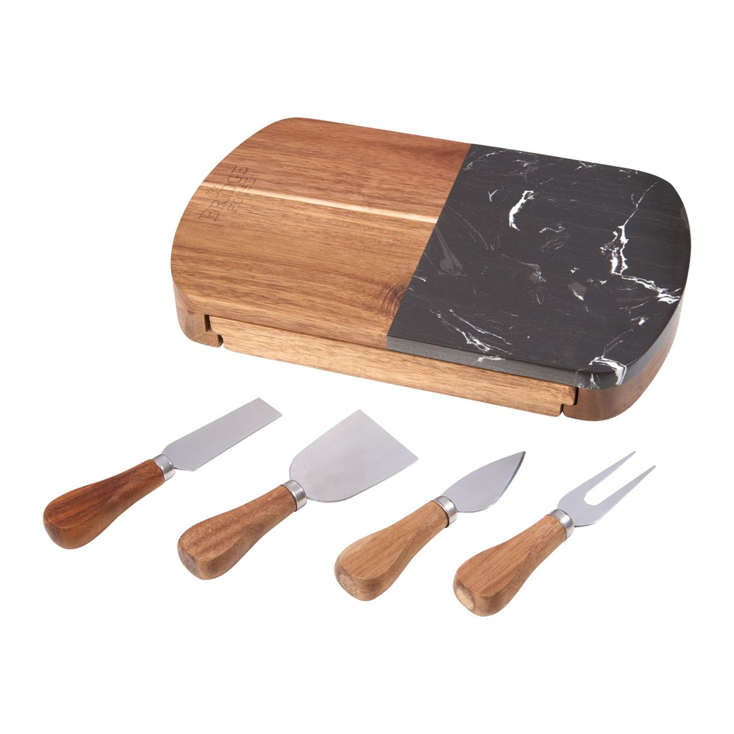 Black Marble Cheese Board Set with Knives