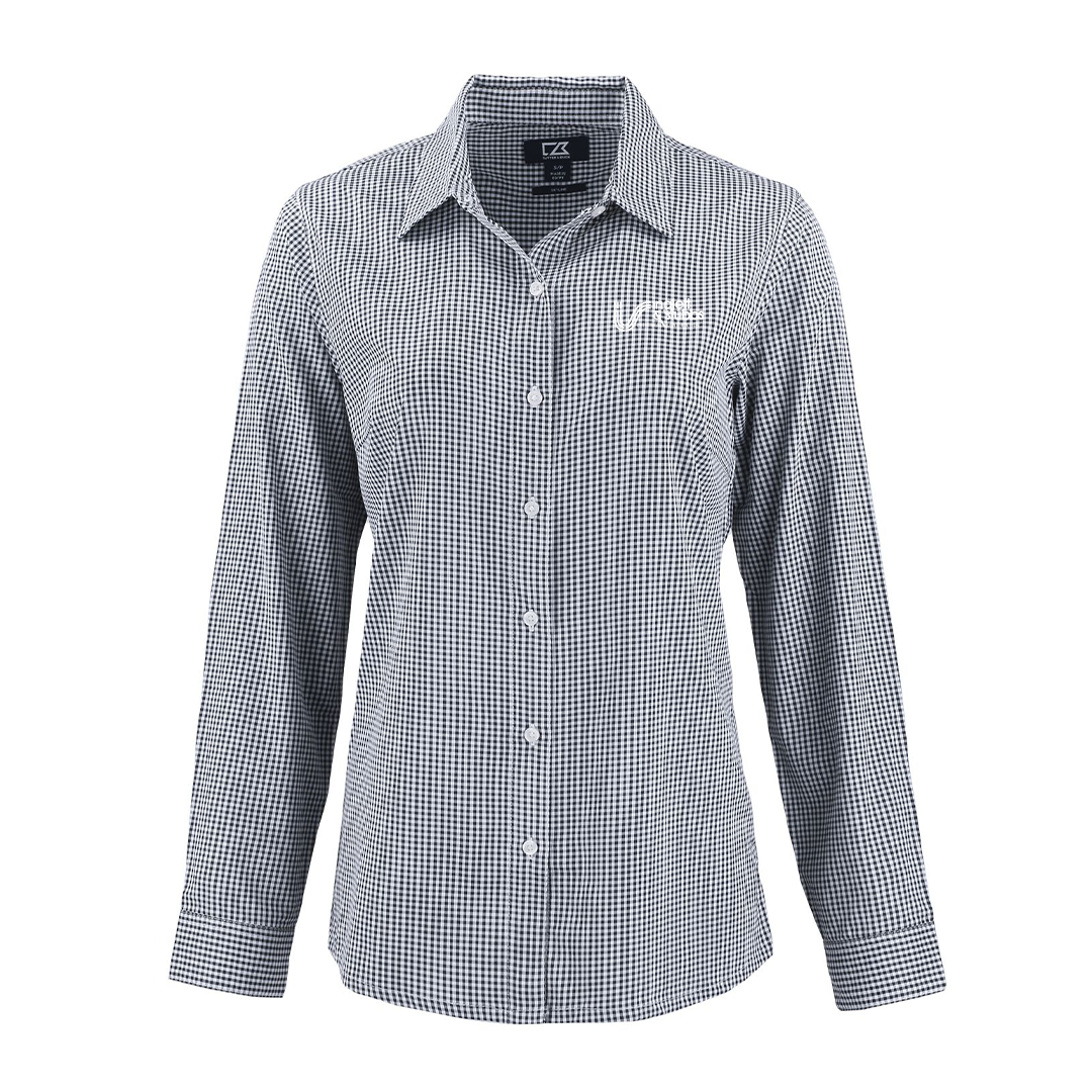 Inglett & Stubbs Cutter & Buck Recycled Gingham womens Long Sleeve Dress Shirt