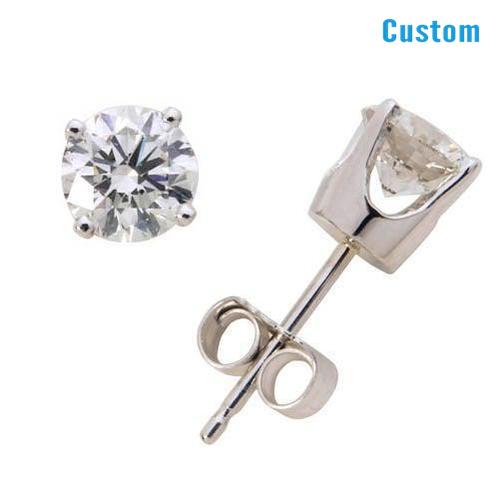14k White Gold Diamond Solitaire Earrings, .40twt