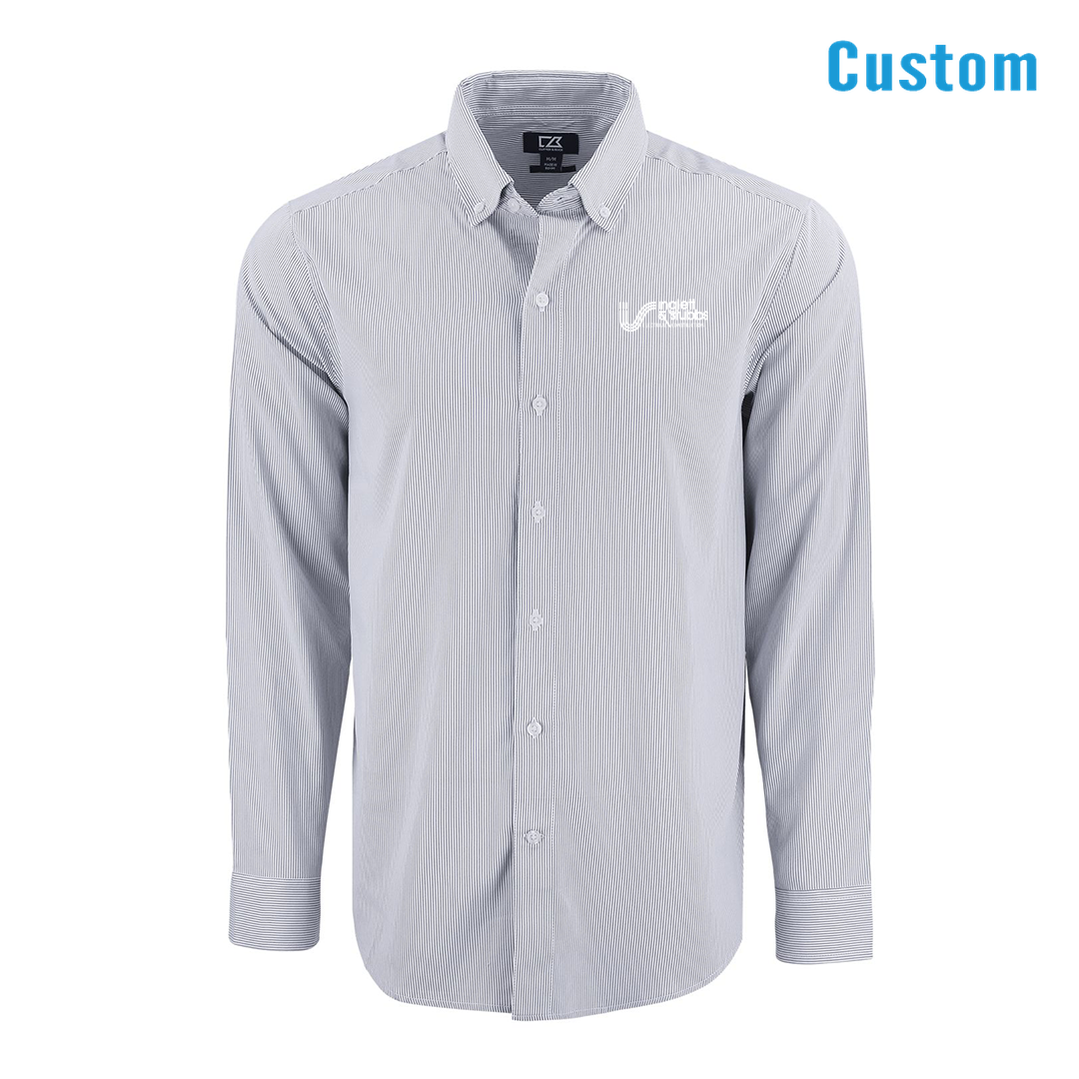 Inglett & Stubbs Recycled Pinstripe Mens Long Sleeve Dress Shirt