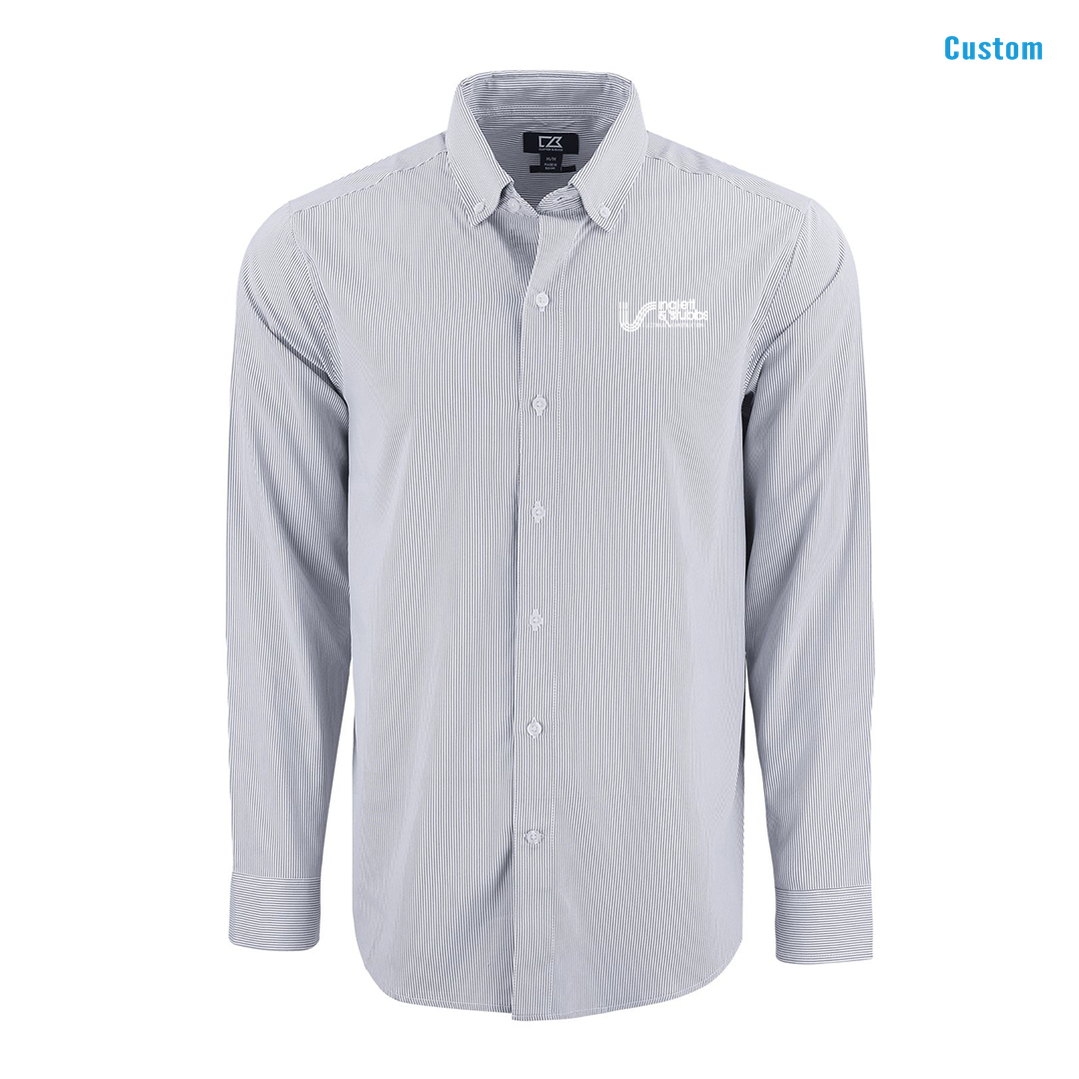 Inglett & Stubbs Recycled Pinstripe Mens Long Sleeve Dress Shirt