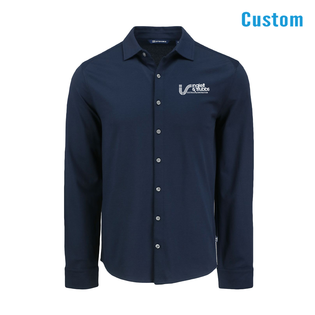 Inglett & Stubbs Soft Pique Long Sleeve Knitted Men's Button Up