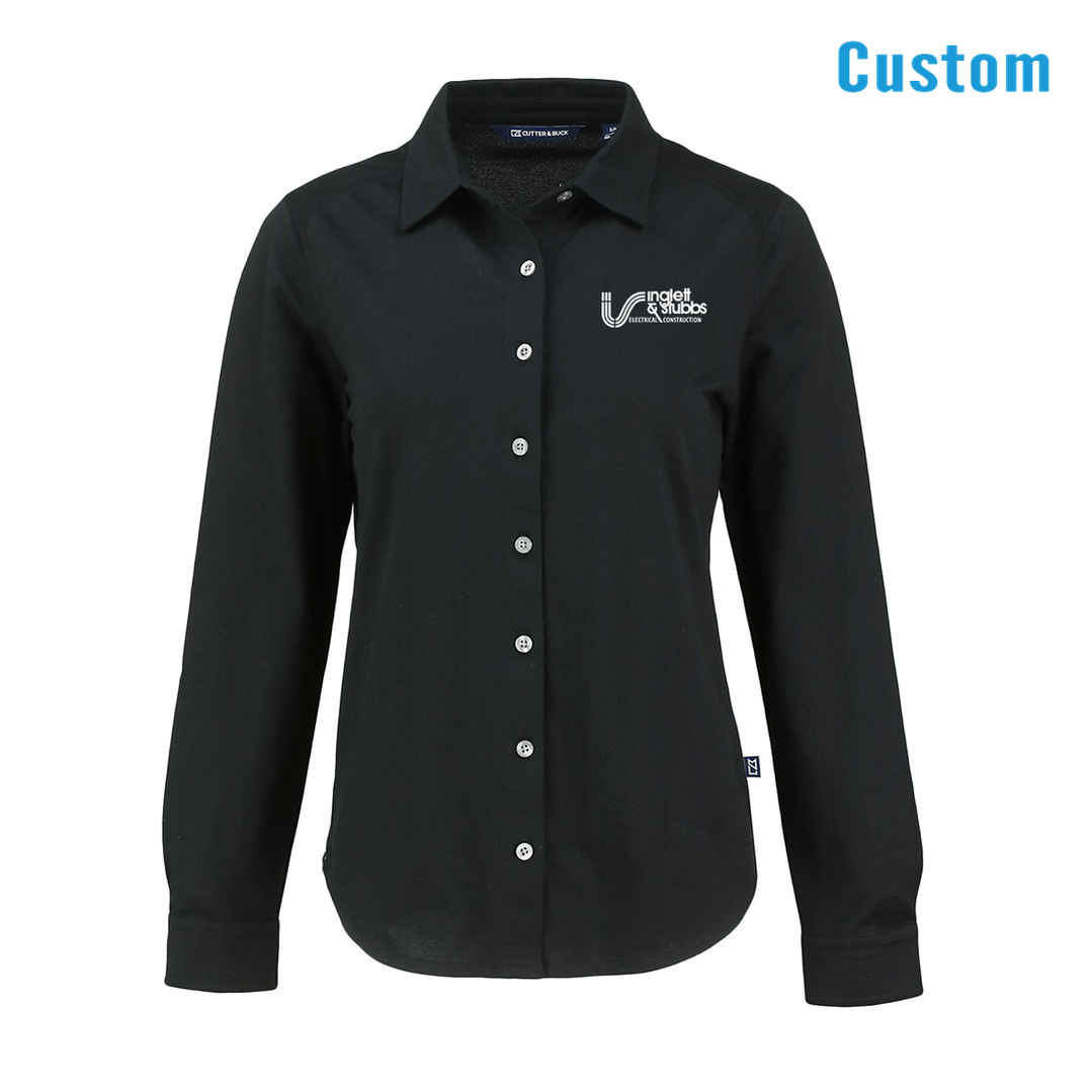 Inglett & Stubbs Soft Pique Long Sleeve Knitted Women's Button Up