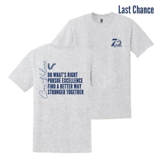 Adult 70th Core Values Ultra Cotton 100% US Cotton T-Shirt