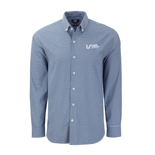 Inglett & Stubbs Cutter & Buck Recycled Gingham Mens Long Sleeve Dress Shirt