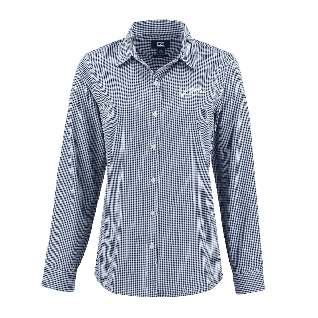 Inglett & Stubbs Cutter & Buck  Recycled Gingham womens Long Sleeve Dress Shirt
