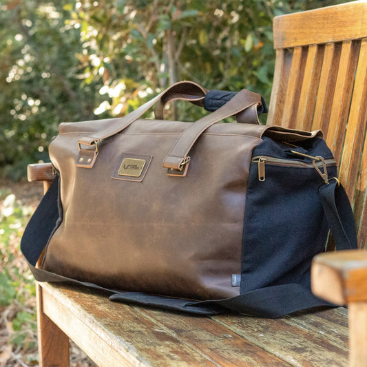 I&S Leather and Canvas Duffle Bag