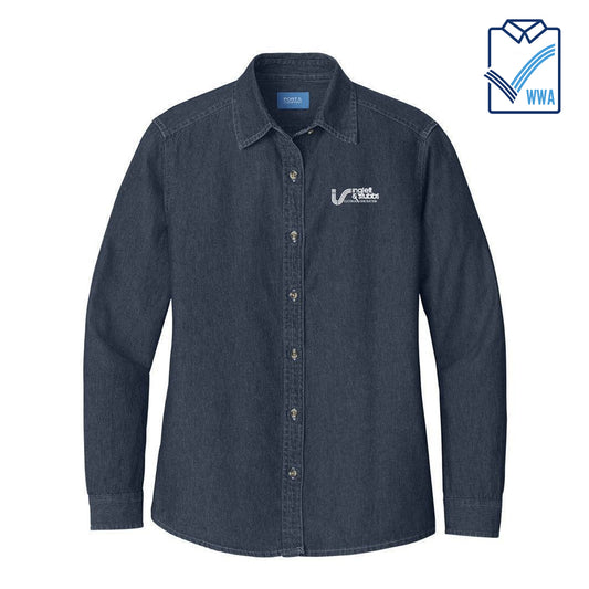 I&S Women's 100% Cotton Denim Long Sleeve Shirt-WWA