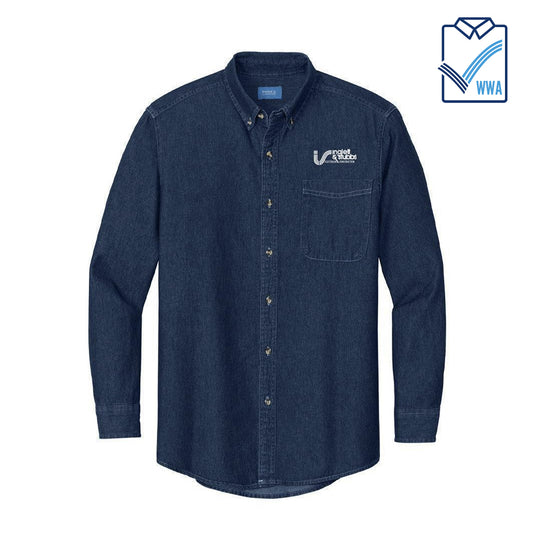 Inglett & Stubbs Men's 100% Cotton Denim Long Sleeve Shirt-WWA