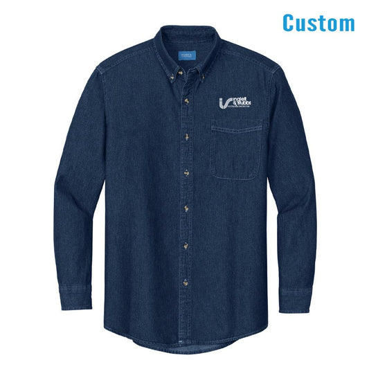Inglett & Stubbs Men's 100% Cotton Denim Long Sleeve Shirt-WWA
