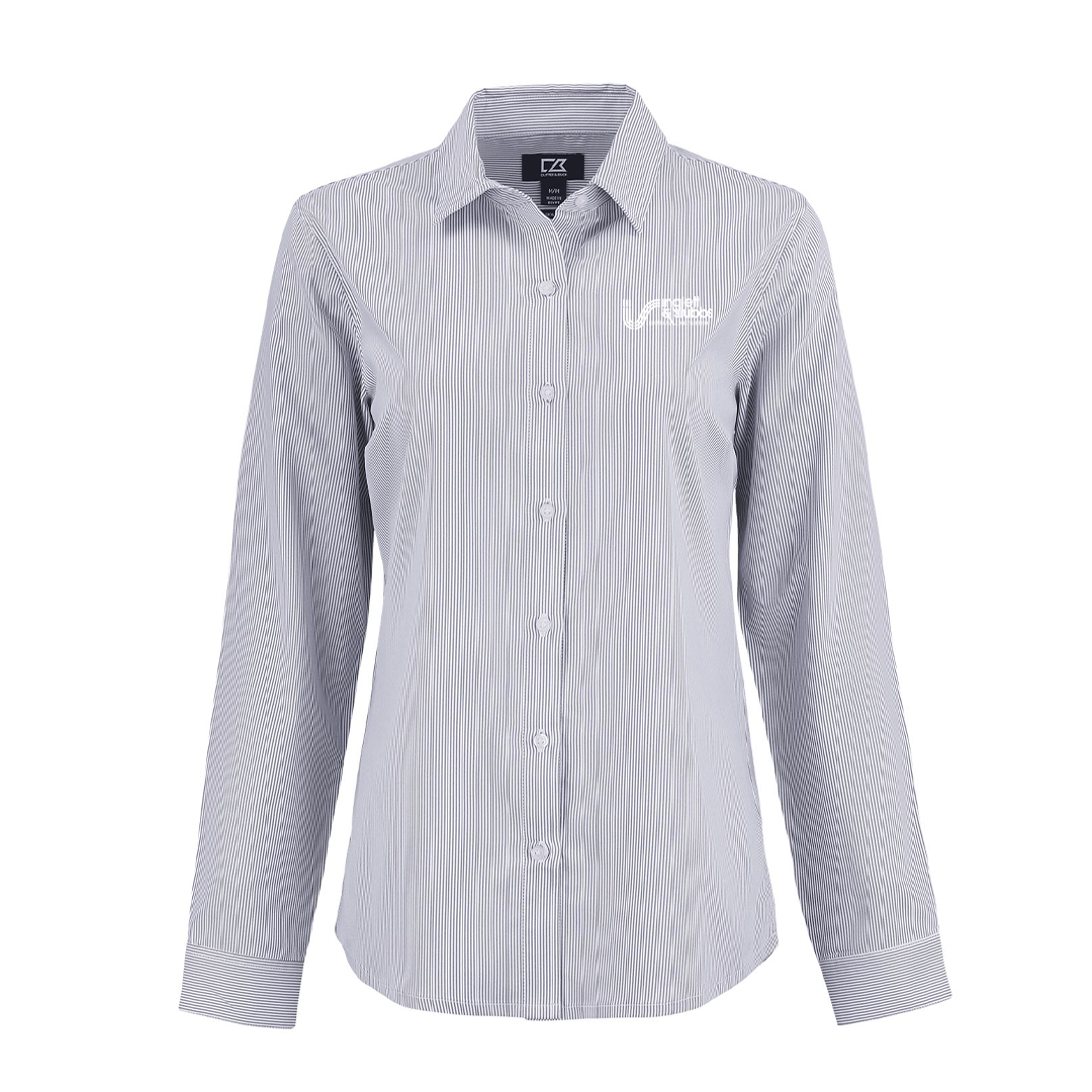 Inglett & Stubbs Recycled Pinstripe Womens Long Sleeve Dress Shirt