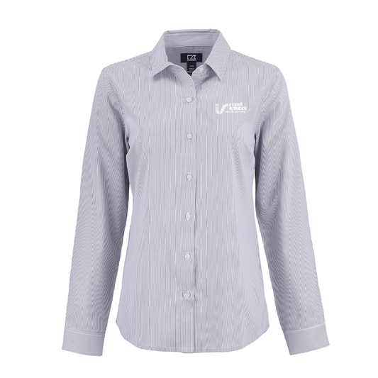Inglett & Stubbs Recycled Pinstripe Womens Long Sleeve Dress Shirt