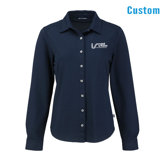 Inglett & Stubbs Soft Pique Long Sleeve Knitted Women's Button Up